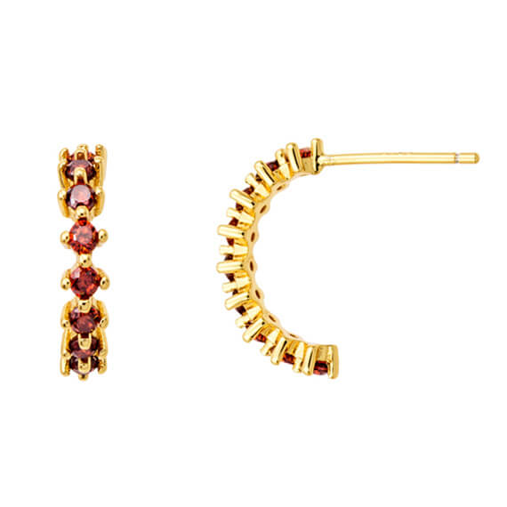 Pendientes plata chapado oro piedras